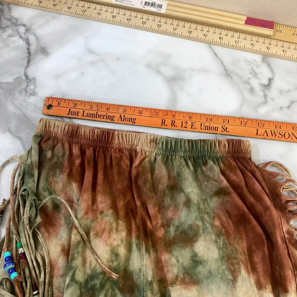 Fashion Collage Fringe Top‎ & Pull-on Pants Set OSFM Red Tie Dye Beaded Hippie - Picture 13 of 16